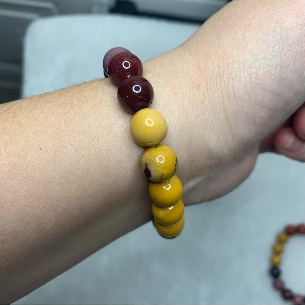 Picasso Jasper 10mm Beaded Stretchy Bracelet - Picture 4 of 7